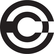 Circular geometric Cosmo symbol composed of concentric rings and horizontal gaps in dark lettering.